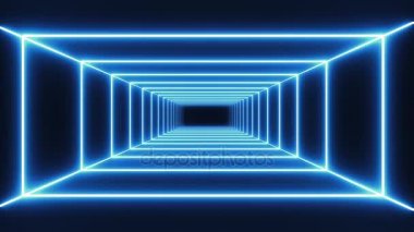 Döngü mavi neon tünel arka plan