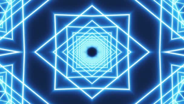 Loop blu neon tunnel sfondo — Video Stock