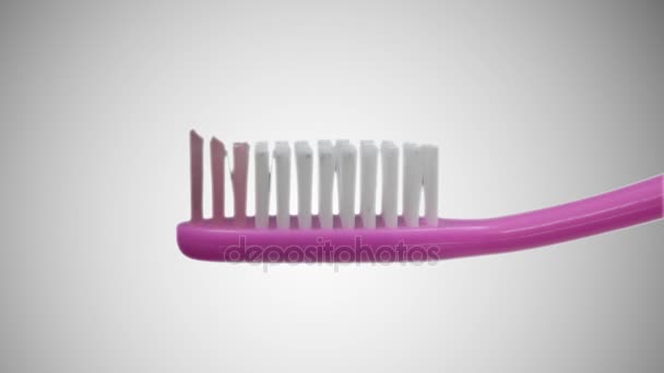 牙刷上的牙刷 — 图库视频影像