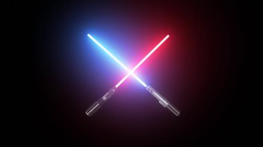 İki lightsaber kırmızı ve mavi Jedi