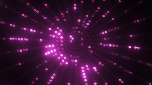 Розовый круг привел анимированный фон VJ — стоковое видео