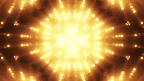 Gold circle led animated VJ background — Stock Video