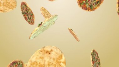 Pizza dilimleri uçan arka plan