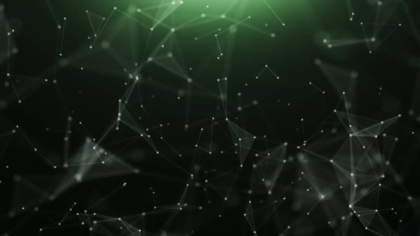 Technolgií abstraktní zelený trojúhelník — Stock video
