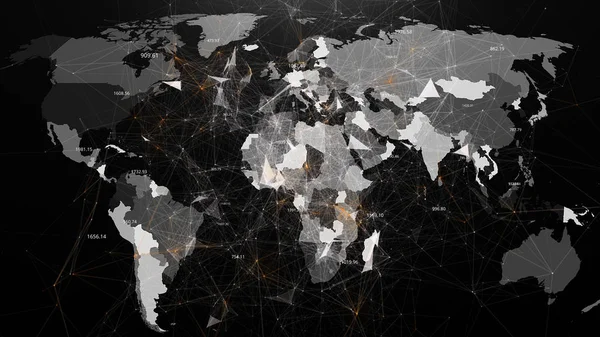 神経叢の形で世界のグローバル ネットワークの抽象的なイメージ — ストック写真