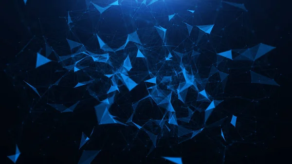 Abstrakter blauer Plexus Hintergrund — Stockfoto