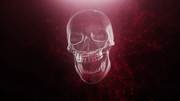 Abstract skull animation with red plexus background Stock Photo by  ©davstudio 159514386