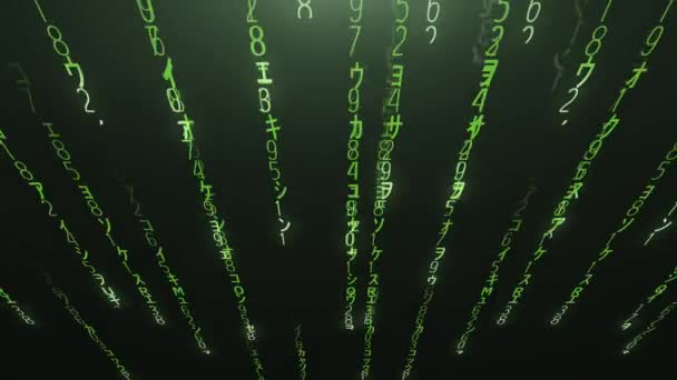 Falling green matrix code — Stock Video