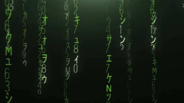 Flucht durch den fallenden grünen Matrixcode — Stockvideo