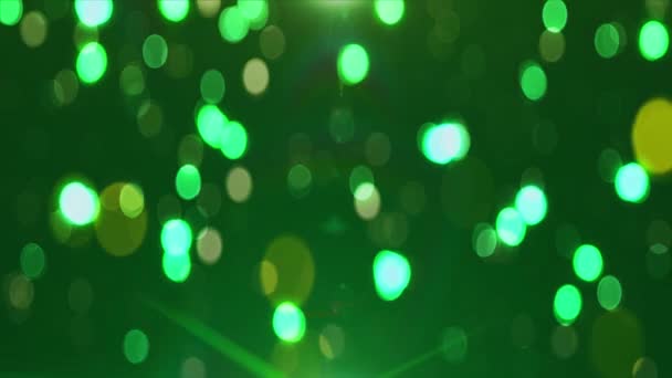 Kleurrijke groene lus geanimeerde achtergrond Bokeh — Stockvideo