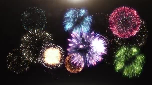 3D animation of fireworks — Stock Video