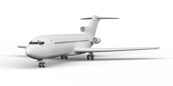 Пассажирский самолет BOEING 727 3D рендеринг на белом фоне — стоковое фото