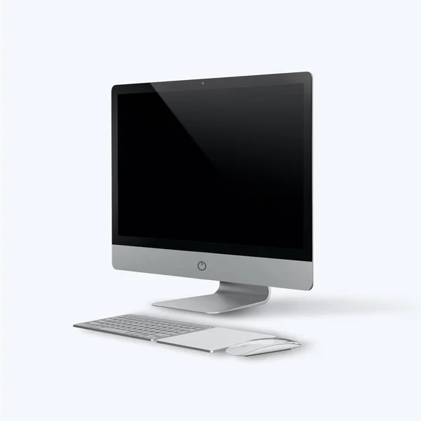 3d 在白色背景上的台式计算机的渲染 — 图库照片