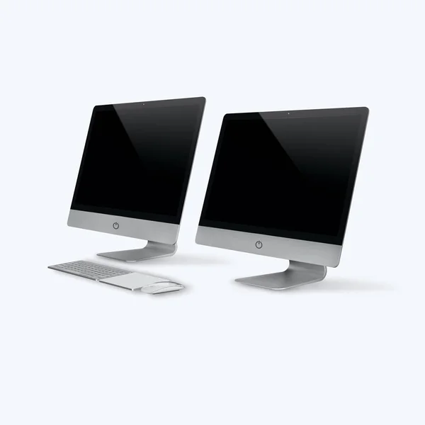 3d 在白色背景上的台式计算机的渲染 — 图库照片