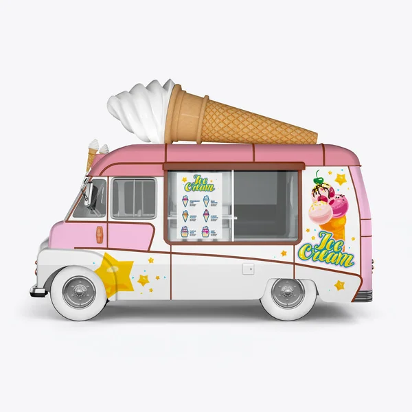 3D render machines for ice cream on a white background