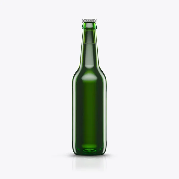 3D render beer bottle zöld-fehér alapon — Stock Fotó