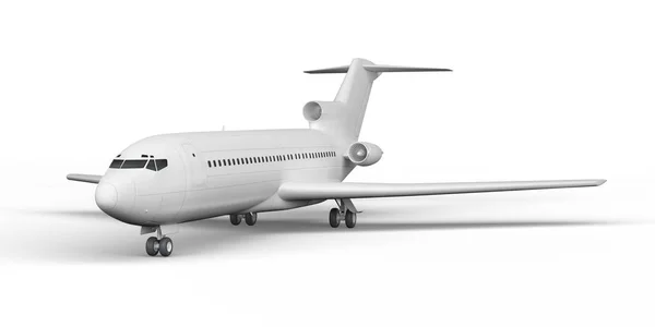 Avion passager BOEING 727 rendu 3D sur fond blanc — Photo