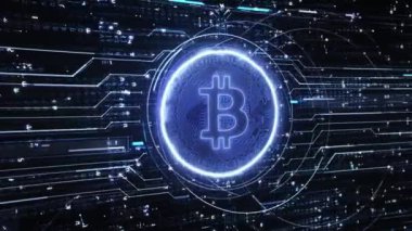 Bitcoin yüksek teknoloji arka planlar döngü