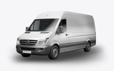 Beyaz bir arka plan üzerinde 3D render van