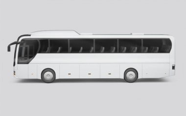 Beyaz bir arka plan bir otobüse 3D render