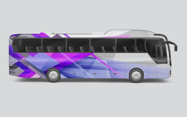 Renderização 3D de um ônibus em um fundo branco — Fotografia de Stock