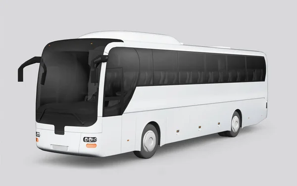 Rendering 3D di un bus su sfondo bianco — Foto Stock