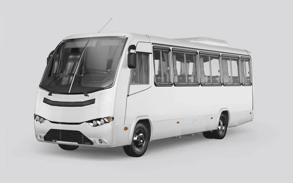 3D-Darstellung eines Busses auf weißem Hintergrund — Stockfoto