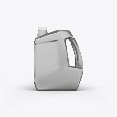 Beyaz bir arka plan üzerinde motor yağı 3D render bidon