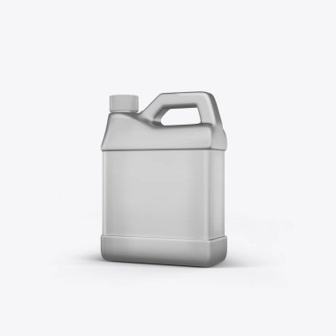 Beyaz bir arka plan üzerinde motor yağı 3D render bidon