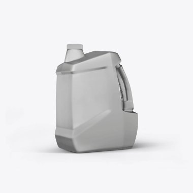 Beyaz bir arka plan üzerinde motor yağı 3D render bidon