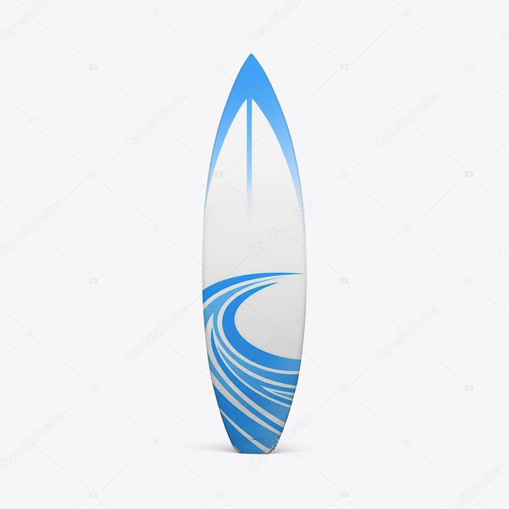 3D render of a surfboard on a white background