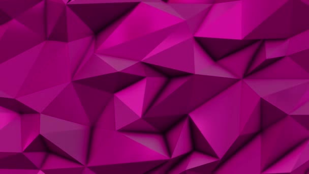 Pink abstract low poly triangle background — Stock Video