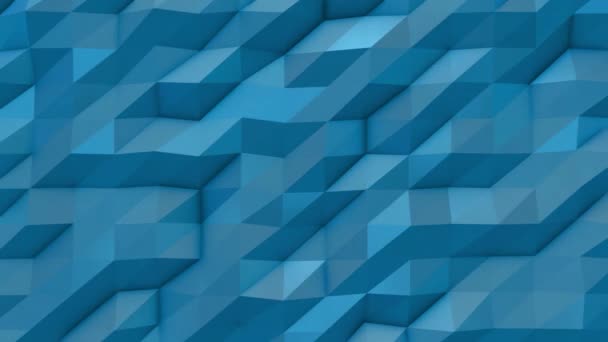 Blaue abstrakte Low-Poly-Dreieck Hintergrund — Stockvideo