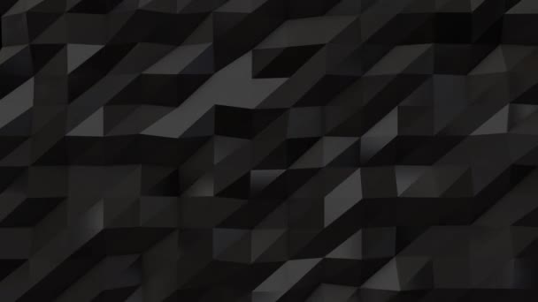 Fekete absztrakt alacsony poly háromszög háttér — Stock videók