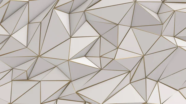 Fehér és arany absztrakt alacsony poly háromszög háttér — Stock Fotó
