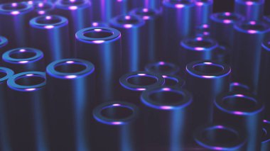 Soyut mor-mavi alan tüpler