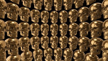 Arka plandan altın kafatasları