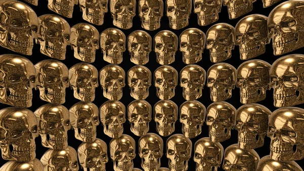 Fondo de cráneos dorados — Foto de Stock