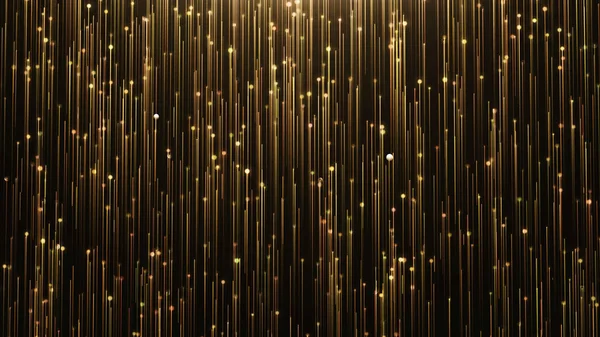 Glamorous gold shine Line and particles on a black background