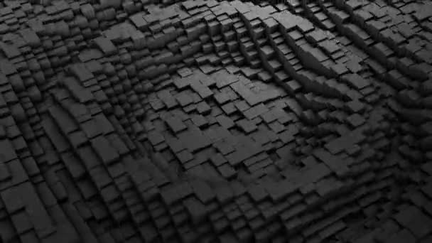 许多黑方块的波纹数字背景 — 图库视频影像