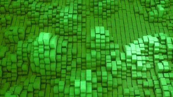 VJ fundo verde dos muitos quadrados brancos — Vídeo de Stock