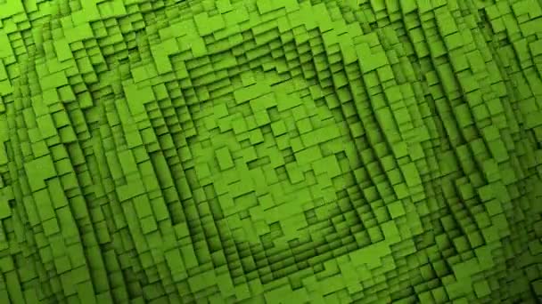 Rimpel digitale achtergrond van de vele groene vierkantjes — Stockvideo