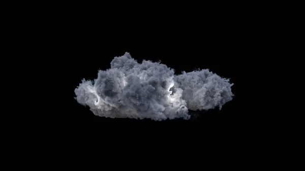 3d rendu nuage de tonnerre sur un fond noir — Photo