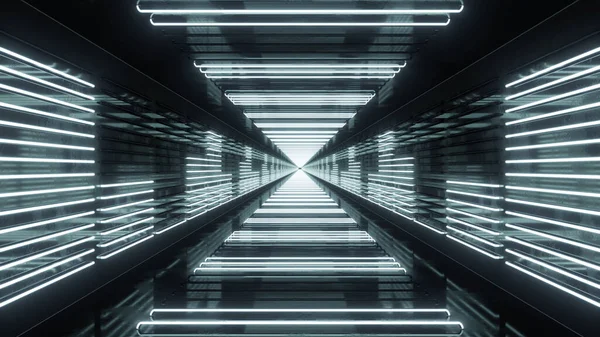 3d Render Looping Tunnel with Neon Equalizer — стокове фото