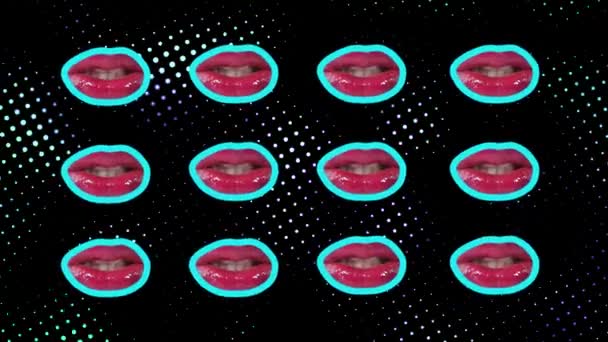 Минимальная анимация губ при дизайне движения — стоковое видео
