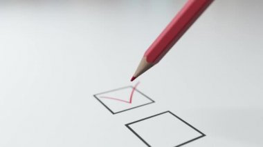 checklist a red pencil will tick in black squares