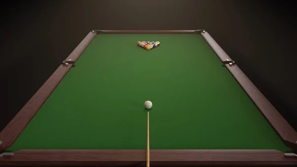 3d render Starting shot of a billiard game