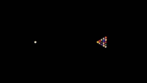 Стартовый кадр бильярдной игры с альфа-каналом — стоковое видео