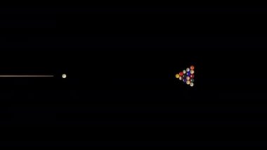 Starting shot of a billiard game with alpha channel