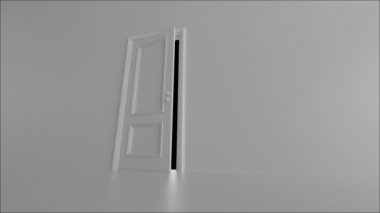 Alfa kanallı parlak bir odada açık kapı.